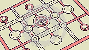 Abstract Geometric Grid Network Pattern, vector design Generative AI