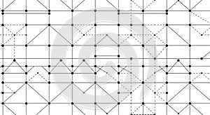 Abstract geometric grid pattern with dots and intersecting lines