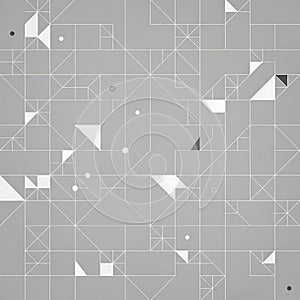 Abstract Geometric Grid Schematic in Grayscale