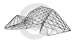 Abstract Geometric Grid Structure - Technology, Data Network Symbol, vector design Generative AI