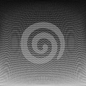 Abstract geometric halftone pattern in 3D convex spherical shape