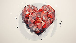 Abstract geometric heart shape for tattoo design