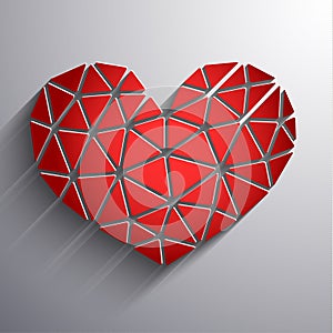 Abstract geometric heart-shaped icon photo