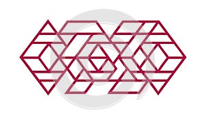 Abstract Geometric Hexagon Grid Pattern, vector design Generative AI