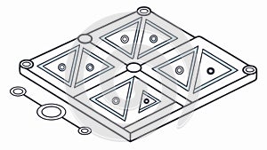 Abstract Geometric Hexagon Grid Pattern, vector design Generative AI