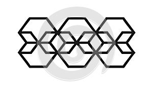 Abstract Geometric Hexagon Outline Pattern, vector design Generative AI