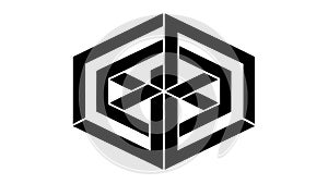 Abstract geometric hexagon pattern, interlocking modern design, vector design Generative AI