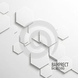 Abstract geometric hexagon pattern with shadow effect subtle modern design