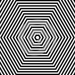 Abstract geometric hexagon pattern. Striped lines texture