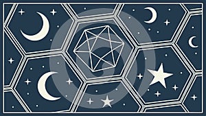 Abstract Geometric Hexagon Pattern, vector design Generative AI