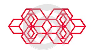 Abstract Geometric Hexagon Pattern Vector: Dynamic Interlocking Design, vector design Generative AI