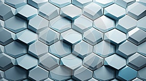 abstract geometric hexagonal background in white and blue colors