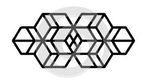 Abstract Geometric Hexagonal Interlocking Pattern. Modern Structural Design. vector design Generative AI