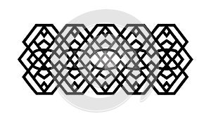 Abstract Geometric Hexagonal Mesh Pattern Black, vector design Generative AI
