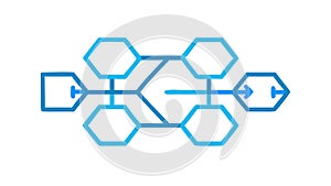 Abstract Geometric Hexagonal Network Connection Vector, vector design Generative AI