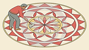 Abstract Geometric Hexagonal Pattern. Interlocking Structure Design, vector design Generative AI