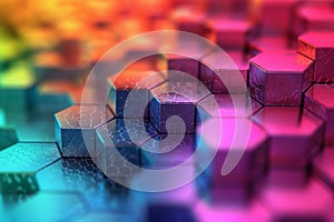 Abstract Geometric Hexagonal Pattern in Vibrant Colors