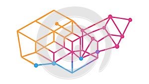 Abstract Geometric Hexagonal Structure Interconnected Mesh, vector design Generative AI