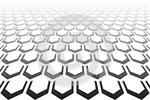 Abstract geometric hexagons pattern. Diminishing perspective