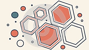 Abstract geometric hexagons pattern in warm, earthy tones background, vector design Generative AI