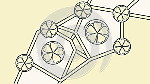 Abstract Geometric Honeycomb Structure Organic Network Design, vector design Generative AI