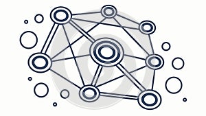 Abstract Geometric Interconnected Dots, Digital Network, vector design Generative AI