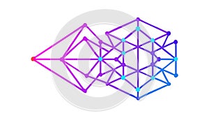 Abstract Geometric Interconnected Lines, Network Structure Vector Graphic, vector design Generative AI