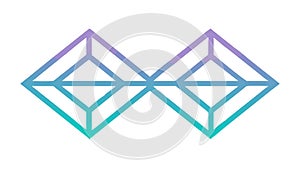 Abstract Geometric Interlocking Diamond Shapes Vector, vector design Generative AI