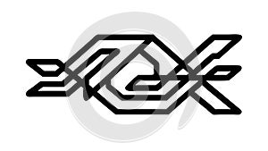 Abstract geometric interlocking lines, modern tech pattern. vector design Generative AI