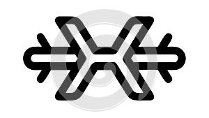 Abstract Geometric Interlocking Lines Symbol, vector design Generative AI
