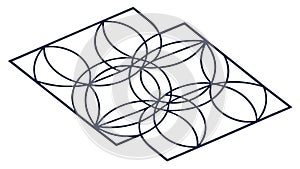 Abstract Geometric Interlocking Oval Pattern: Seamless Design, vector design Generative AI