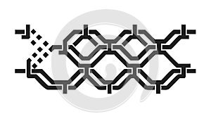 Abstract Geometric Interlocking Pattern Monochrome Tech, vector design Generative AI