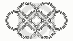 Abstract geometric interlocking rings pattern intricate design, vector design Generative AI
