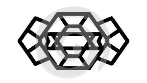 Abstract Geometric Interlocking Shapes Icon, vector design Generative AI