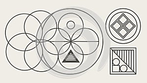 Abstract Geometric Interlocking Shapes Pattern, vector design Generative AI