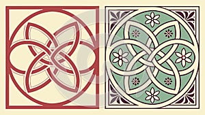 Abstract Geometric Interlocking Shapes, vector design Generative AI