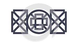 Abstract geometric interlocking square pattern for modern design elements, vector design Generative AI