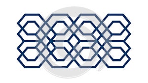 Abstract Geometric Interwoven Hexagonal Pattern, vector design Generative AI