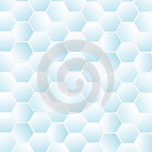 Abstract geometric or isometric tile honeycomb texture white and blue polygon or low poly vector technology concept background.