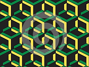 Abstract geometric isometric vector seamless pattern