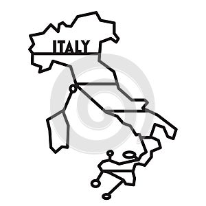 Abstract geometric italy Map  for laser cutting