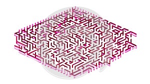Abstract Geometric Labyrinth Maze, Complex Problem-Solving Design, vector design Generative AI