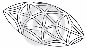 Abstract Geometric Leaf Shape: Organic Pattern Element, vector design Generative AI