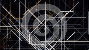 Abstract geometric lined pattern, motion graphics. Animation. Endless quantity of colorful lines create a complex