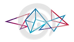 Abstract Geometric Lines, Dynamic Data Interconnection, vector design Generative AI