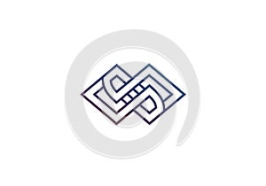 Abstract geometric logo featuring interlocking shapes forming a