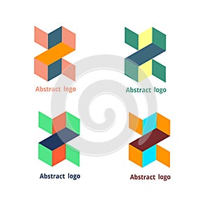 Abstract geometric logo on a white background