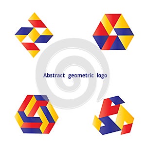 Abstract geometric logo on a white background