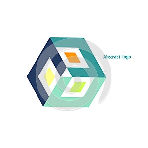 Abstract geometric logo on a white background