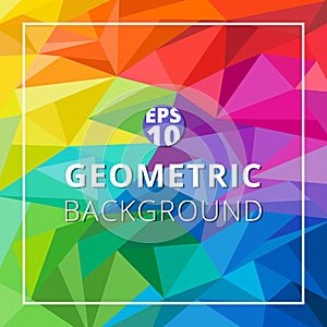 Abstract geometric low polygon colorful background. Triangle pat